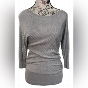 White House Black Market Metallic Gray Sweater